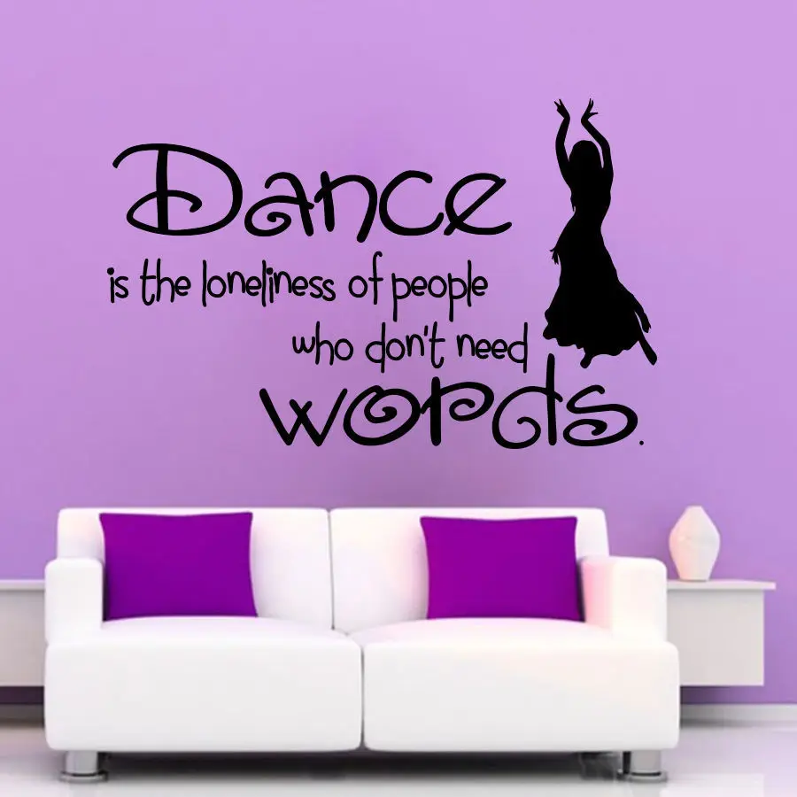 Dance Words Wall Decaly Girl Dancer Dancing Mural Wall 