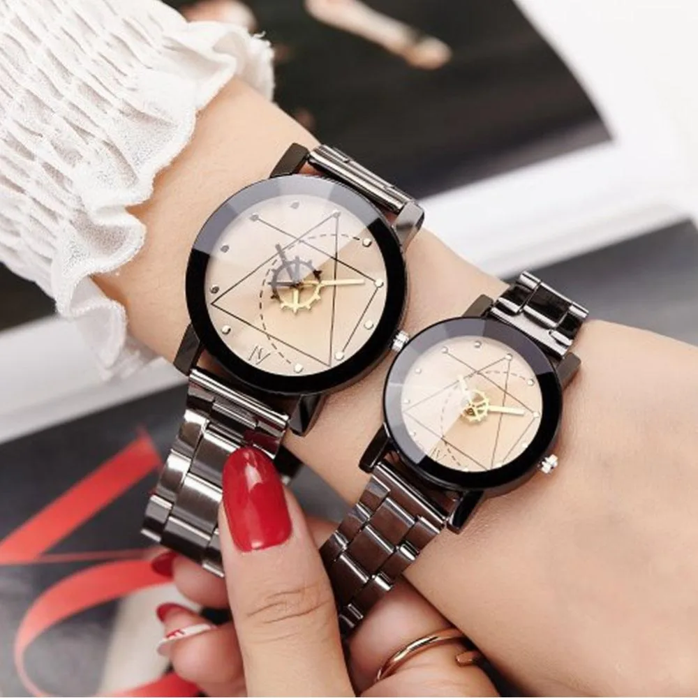 Quartz Analog Wrist Watches Korean Retro Stainless Steel Students Lovers Watch Wristwatch Round 2