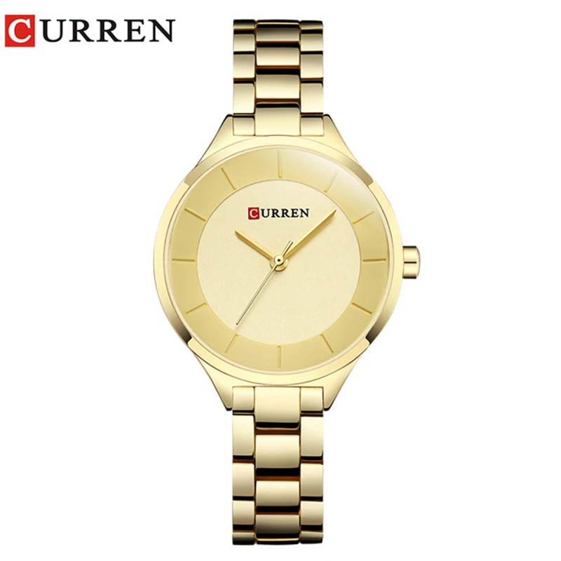 Curren женские часы роскошные золотые белые полностью стальные ювелирные изделия кварцевые часы женские модные элегантные часы Relogio Feminino - Цвет: Gold Gold