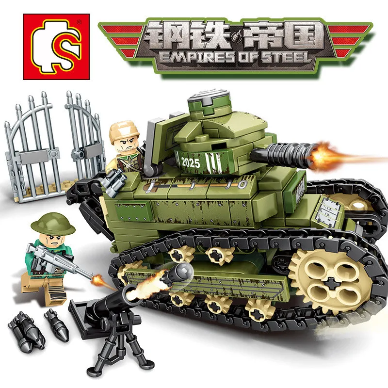 Empires Of Steel Series 368 шт. Renault FT-17 модель танка военные Строительные блоки мини лего
