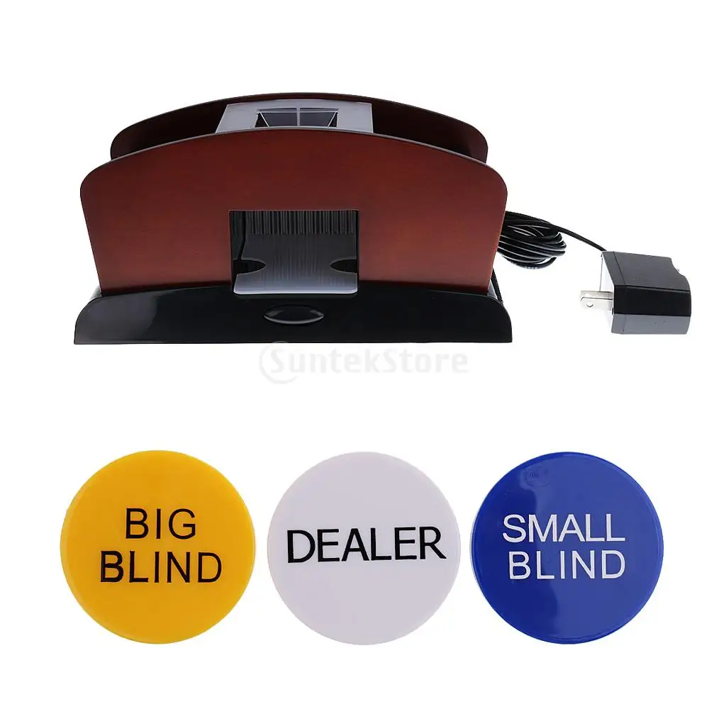 

Advanced 1-2 Decks Wood Card Shuffler Playing Shuffling Machine w/ Dealer #2