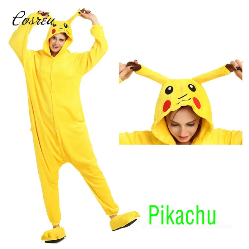 Талисман Pikachu костюм покемон ребенок Пикачу Onesie Pocket Monster Pikachu пижамы костюм для сна косплей для взрослых Покемон Пижама