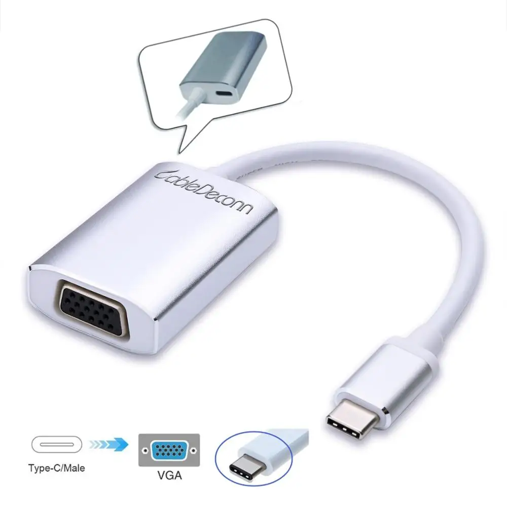 Usb3.1 type c к hdmi и VGA компьютерный Телевизор с кабелем преобразования зарядного