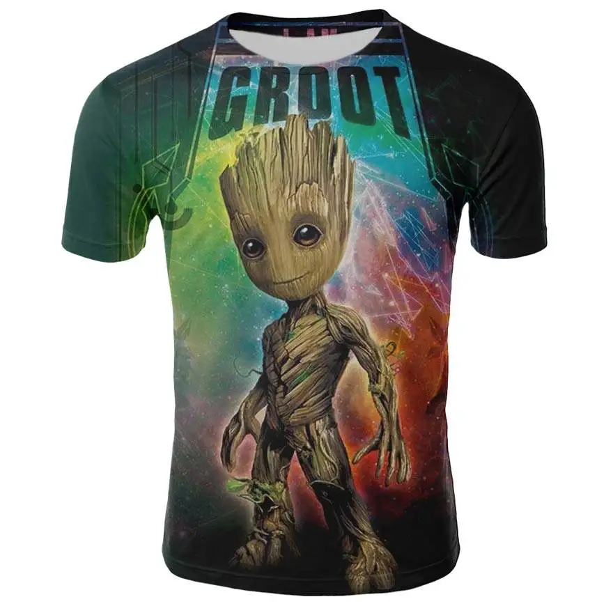 

Superhero Groot Movie guardian of the galaxy T-shirt Summer New Men's 3D Print Men And Women baby groot flowerpot groot tshirt