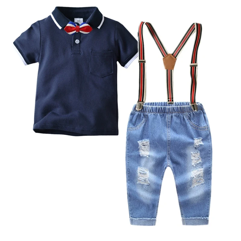 

Children Baby Boy Summer Spring Clothes Set Short Sleeve T-Shirts+Pants 2Pcs Kids 1-6 Years Gentleman Party Wedding Outfits Set