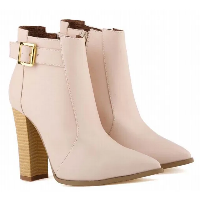 Women Ankle Boots High Heels Buckle Pointed Toe Shoes Women Ankle Boots High Heels Buckle Pointed Toe Shoes