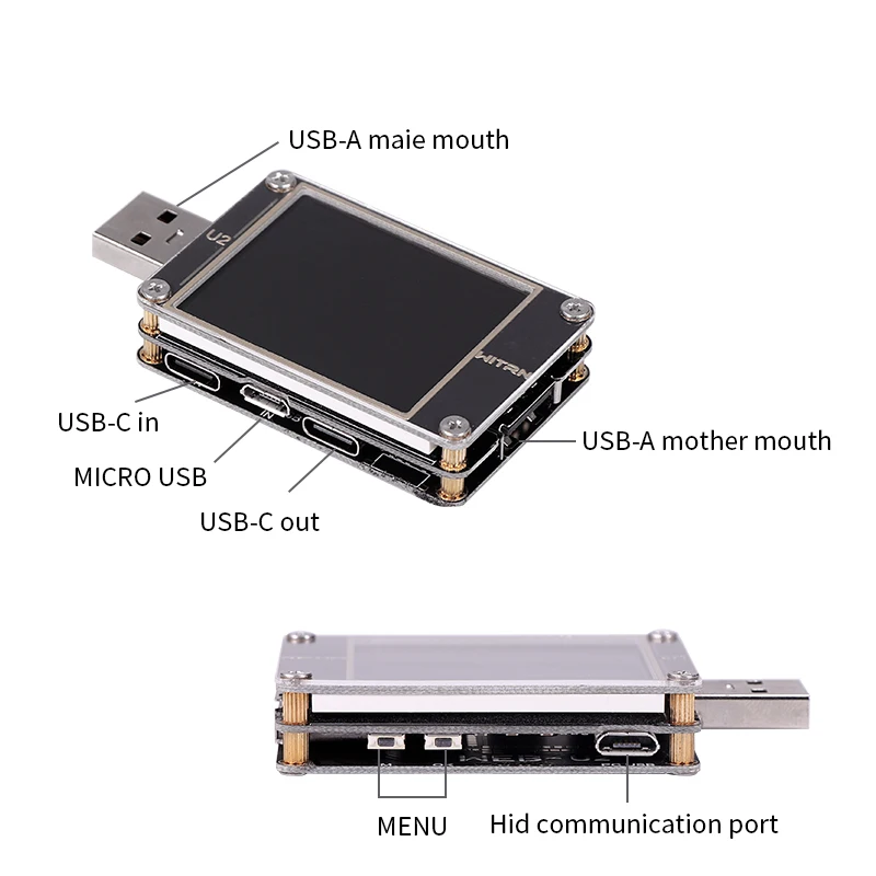 USB цветной Тестер Вольтметр тока QC4+ PD3.0 2 PPS Быстрая зарядка протокол емкость счетчик постоянного тока 1,77 дюймов HD diplay