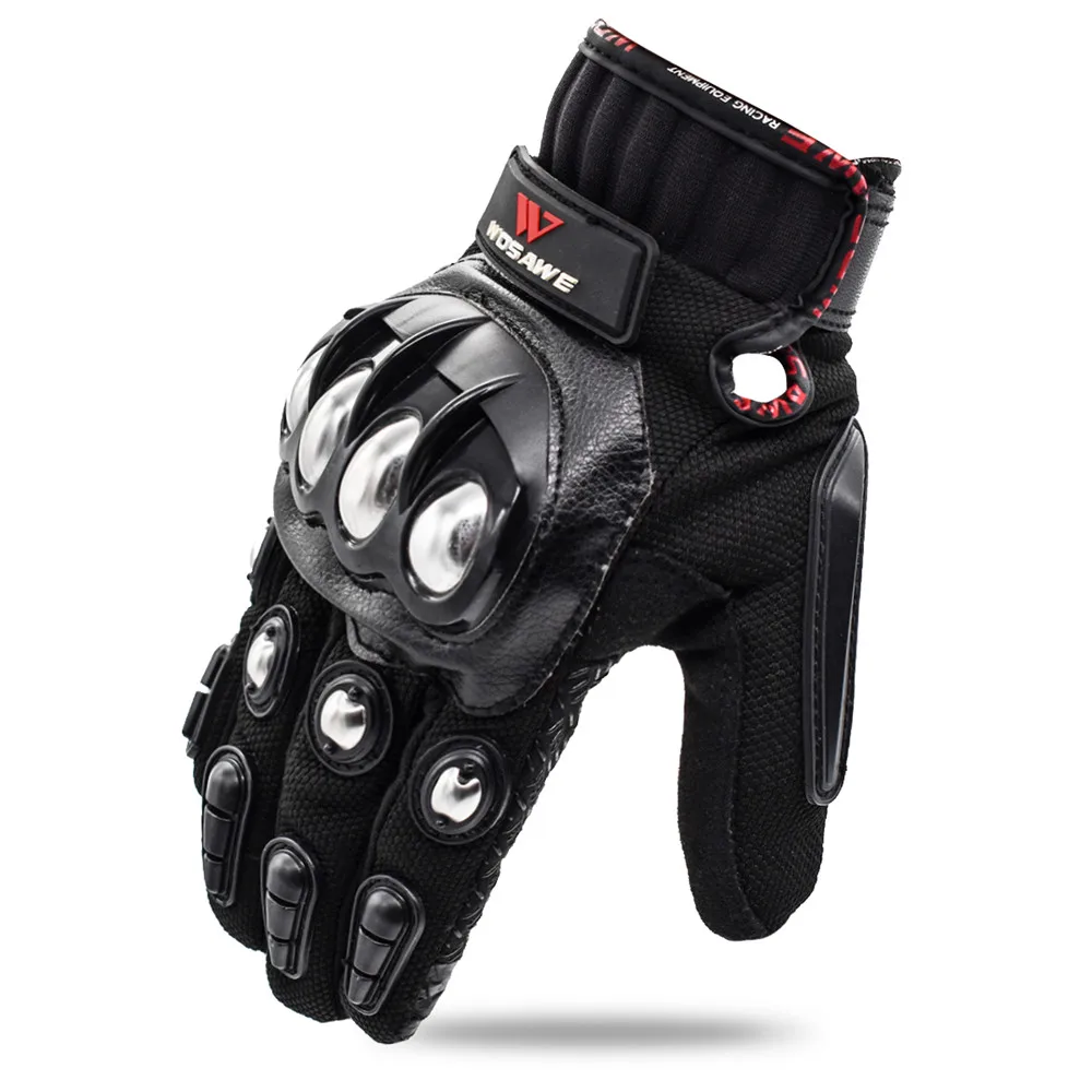 WOSAWE Touch Screen Sports Motorcycle Gloves Men PU Leather Windproof Non-slip Off Road MTB Motocross Hands Protection Gloves