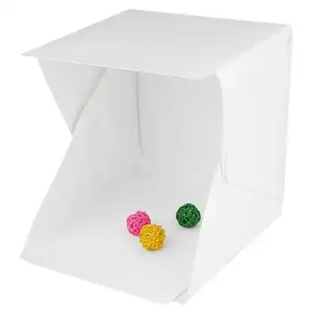 

Portable Folding Studio Diffuse Soft Box With LED Light Black White Photography Background Photo Studio box