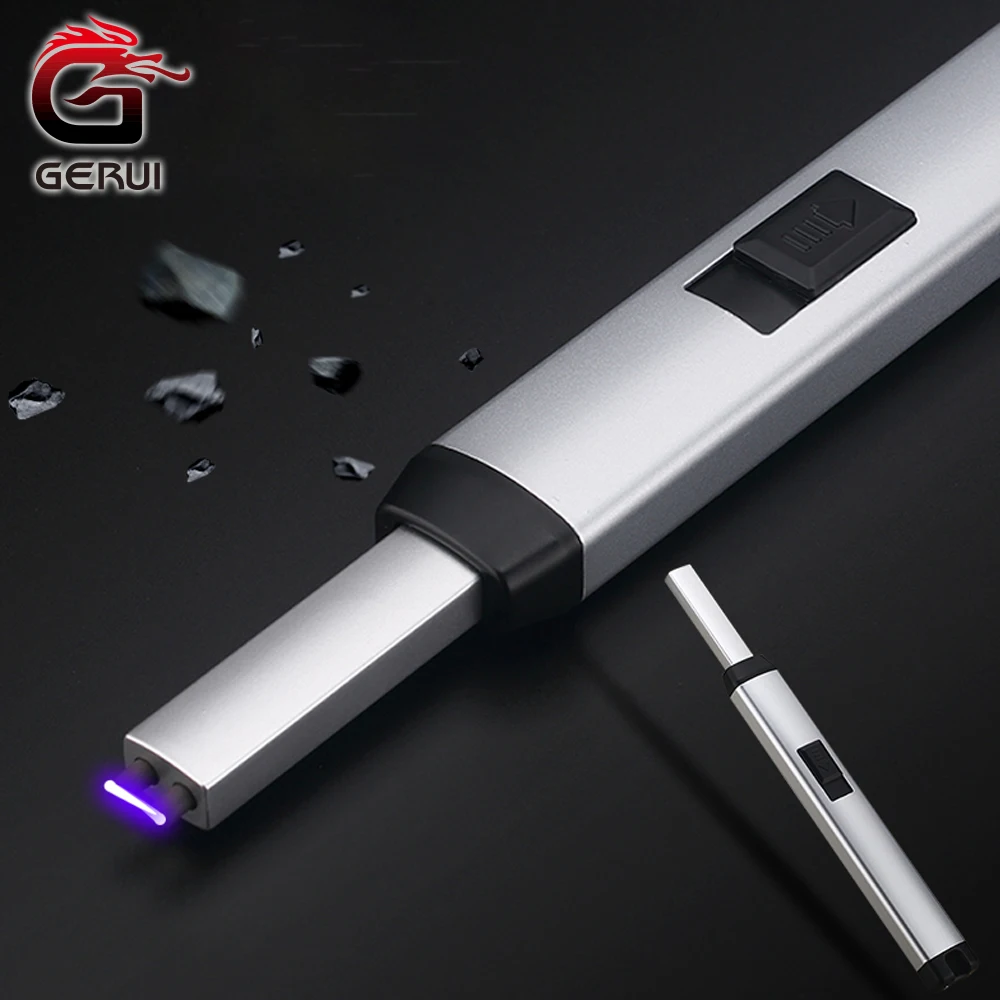 USB Rechargeable Cigarette Lighters Long Kitchen Electronic Lighters