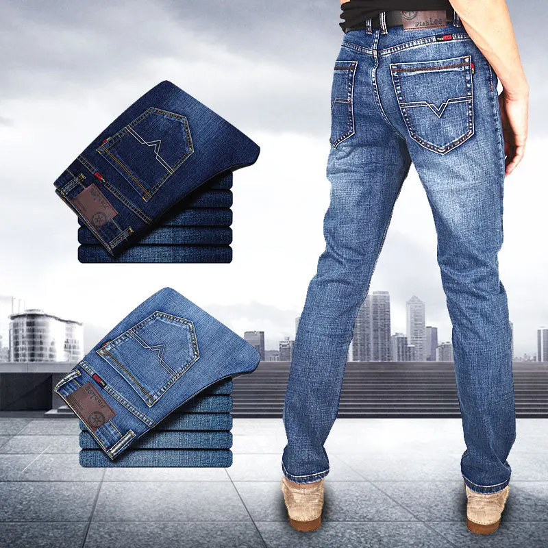 Mens Autumn Fashion Skinny Jeans Male Brand Designer Clothing Blue