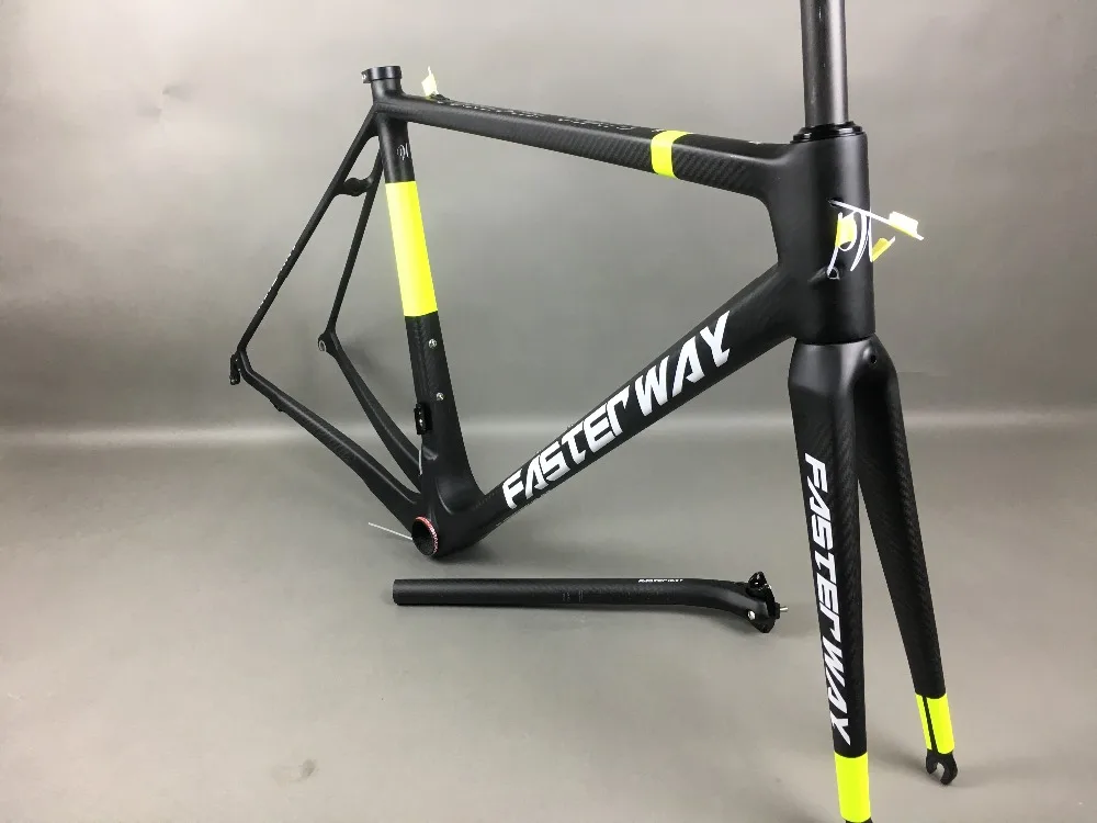 Top classic design FASTERWAY PRO full black with no logo carbon road bike frameset:carbon Frame+Seatpost+Fork+Clamp+Headset,free ems 59