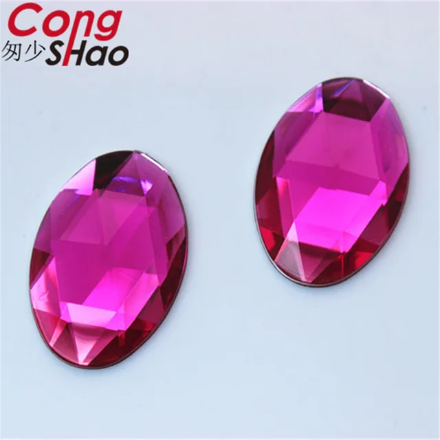 20 Piedras Brillantes Acrílicas Ovaladas Para Manualidades - 20x30mm - Varios Colores - Ideal Para Decoración