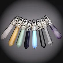Hot Sale 2015 Sliver Diy Jewelry Making Assorted Natural Stone Pendants Point Pendants Charms pendants Teardrop