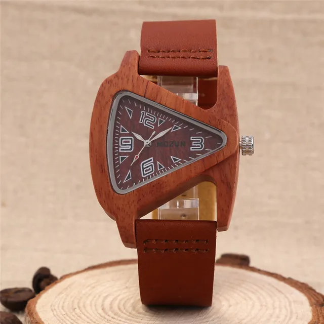 2016 Men's Red/Black Sandalwood Wooden Wristwatches Genuine Cowhide Leather Band 2016 Men's Red/Black Sandalwood Wooden Wristwatches Genuine Cowhide Leather Band