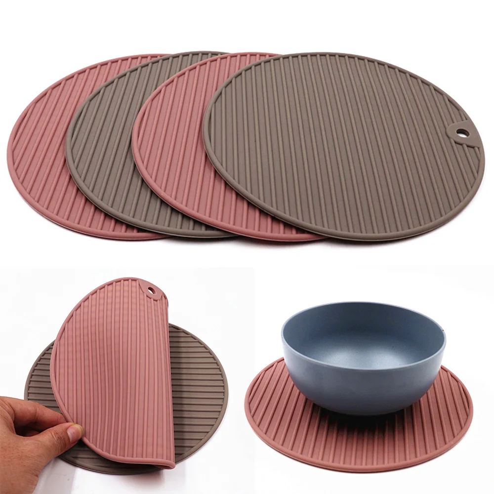 

1PC Table Coaster Tableware Drain Pad Multifunction Pot Dishes Placemats Silicone Insulation Mat Non-Slip Anti-Hot