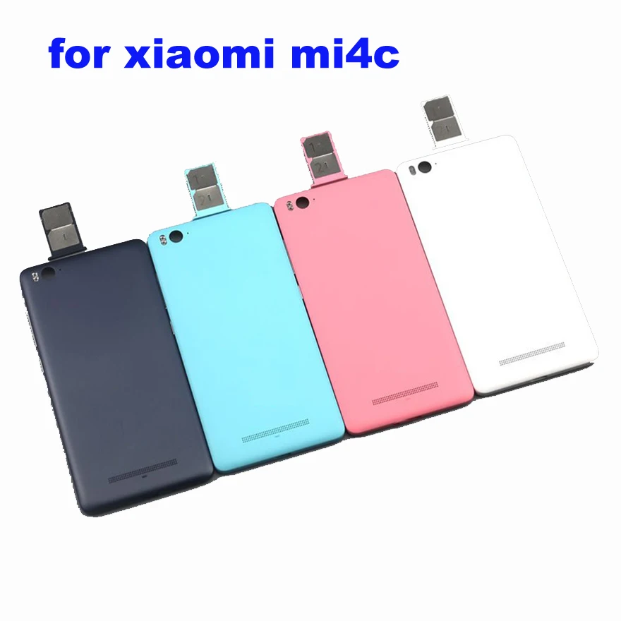

LTPro Back Cover Battery Door Rear Housing Case Cover For Xiaomi Mi4c Mi 4c M4c 5.0 Inch Core Cell Phone With Side Buttons