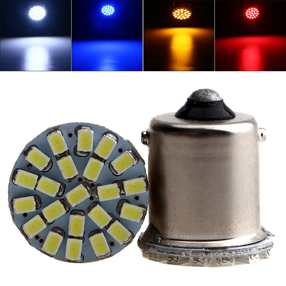 

YM E-Bright 30X S25 22 SMD P21W 1156 BA15S 1206 22 Led Auto Car Turn Lamp Tail Car Styling Parking Lamp 12V DC White Yellow Red