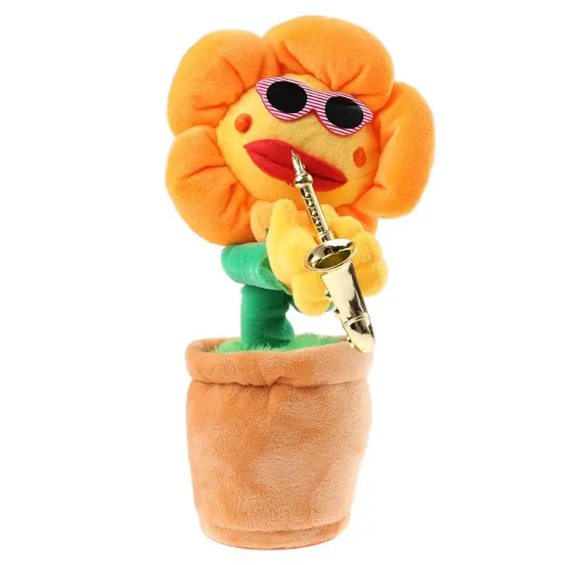 

Singing Flower Sunflower with Saxophone Soft Stuffed Plush Electric Toys Singing Dancing Flower Enchanting Sunflower with Saxoph