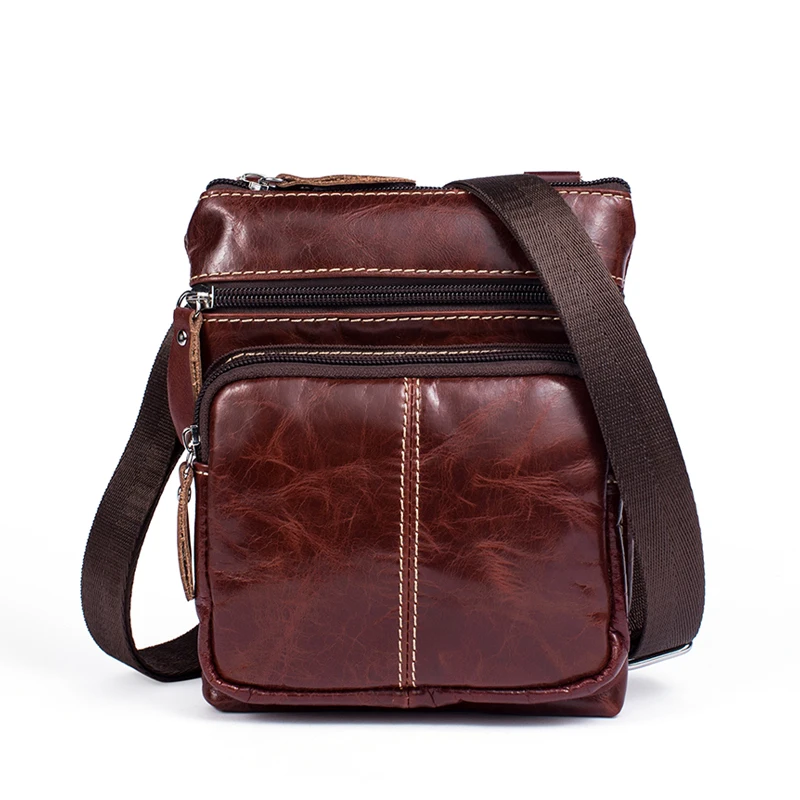 Koop WESTAL mannen schoudertas echt lederen crossbody tas mannen messenger bag lederen zachte platte rits mannen schoudertassen 701