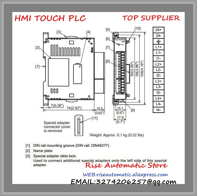 FX3U-4AD-PTW-ADP Аналоговый с ПЛК специальный адаптер новый оригинальный