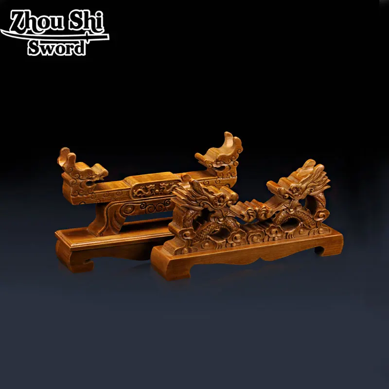 

Wood Assembly Base Japanese Samurai Sword Katana Wakizashi Tanto Rest Holder Stand Shelf Display One Layer Dragon frame