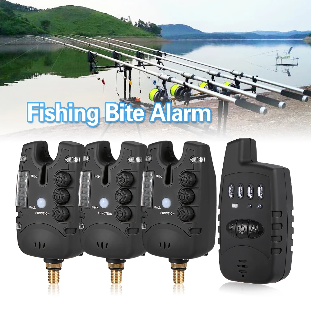 

Lixada Wireless Fishing Bite Alarms Set Digital Fishing Alarm Kit LED Alarm Indicator Alert Bell Receiver Fishing Tackle Pesca