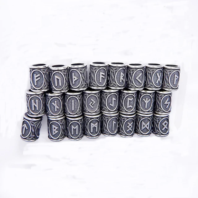 Dawapara 1 pc Viking Runes En Métal Charme Barbe Bricolage Perles Cheveux bijoux tchèque perle fit