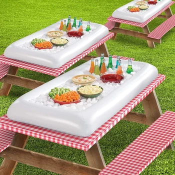 Kerst Decoraties Voor Thuis Opblaasbare Bier Koeler Tafel Zwembad Float Water Party Air Matras Ijs Emmer Salade Bar Tray