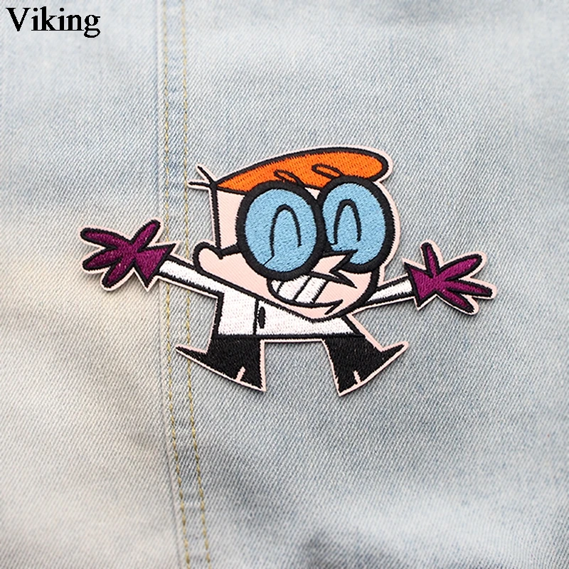 Dexter's Lab Мультфильм пришить на аппликация вышитые патчи пришить на патчи Железо На Патчи Diy патч наклейки для детей G0054