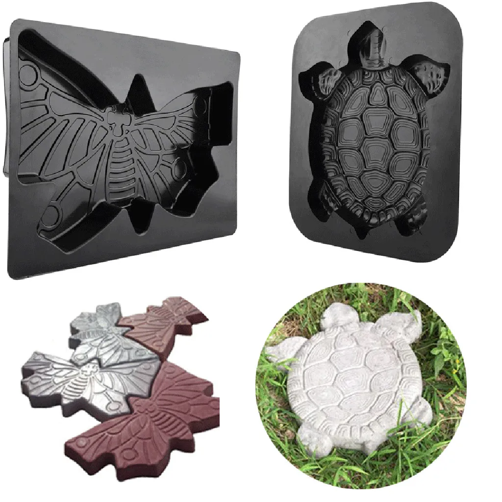 Turtle Shape Plastic Path Mold Manually Concrete Cement Stepping Stone ...