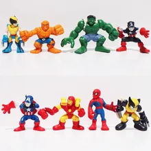 Q The Mini Iron Man Spider Man Captain America Hulk Action Figure Toys set of 8