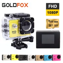 Goldfox Спорт действий Камера 1080 P Full HD Спорт DV велосипед шлем видео CAM 30 м Go Водонепроницаемый Pro HD Камера коробку