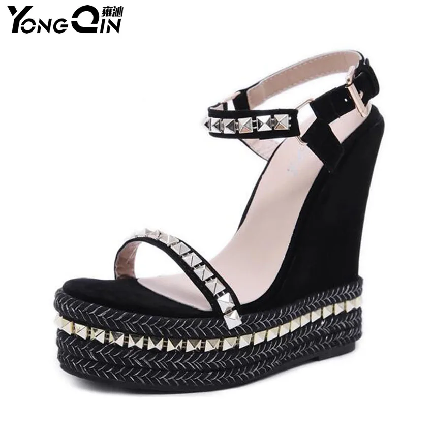 Buy Comfortable Rivet Wedge Sandals Summer Casual