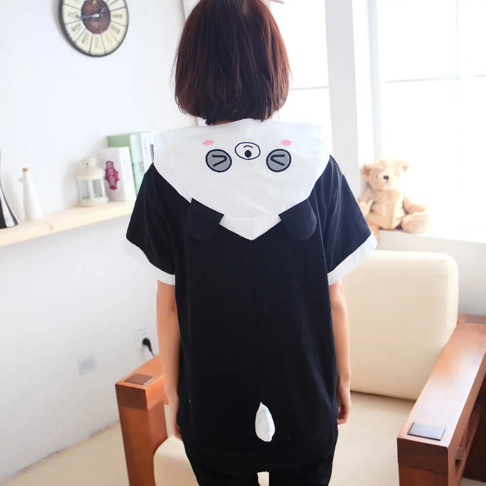 

Kigurumi Onesie Unisex Adult Women Panda Pajamas Costume Animal Cosplay Summer Short Sleeve Cartoon Hoodie Sleepwear