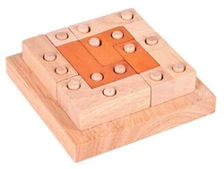 Premium Wooden Brain Teaser Puzzle Game (Model 5)