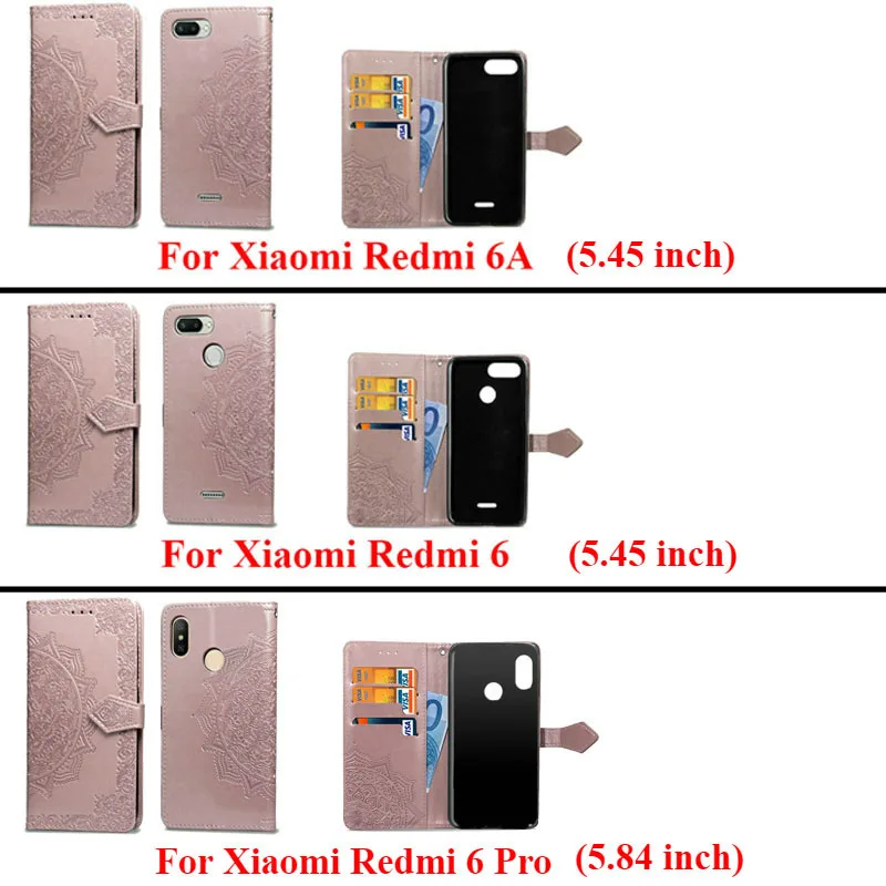 Чехол для Xiaomi Redmi 6A Note 5 6 Pro Plus кожаный чехол книжка с бумажником 5A Mi A2 Lite