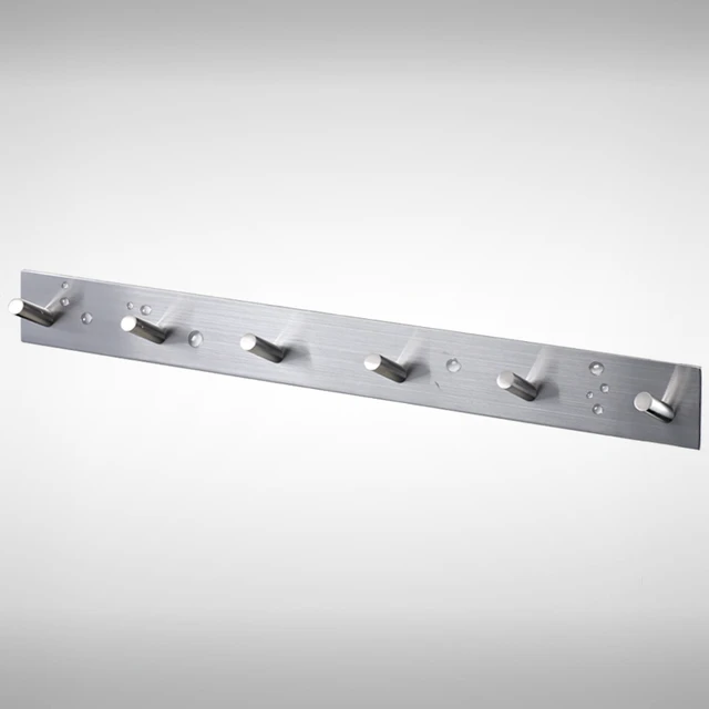 Stainless Steel Hook Wall Mounted Coat Rack With 6 Double Stainless Steel Hook Wall Mounted Coat Rack With 6 Double Hanger Hooks For Coats Hats Scarves Key