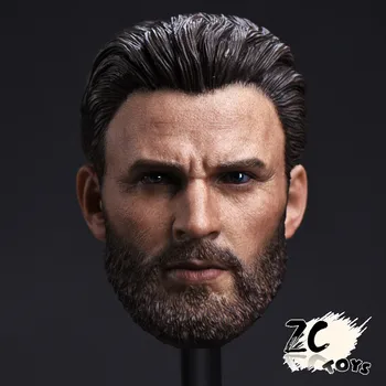 

1/6 Scale Male Head Sculpt T-05 Captain America Chris Evans Head Carved Bearded Model Toys for 12 inches Action Figure Body
