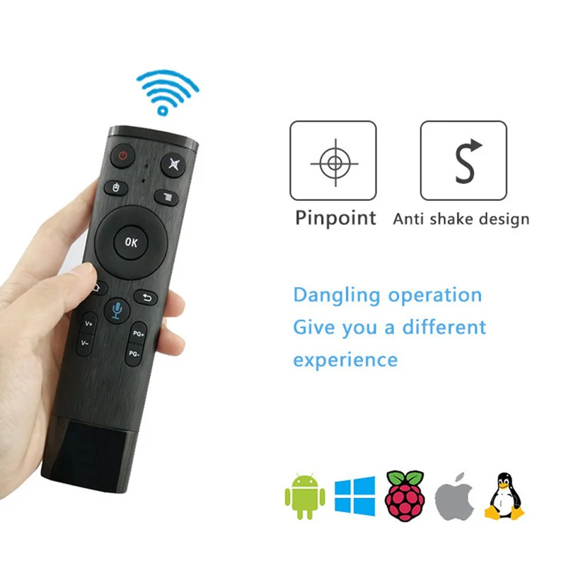 

for Gyro Sensing Game 2.4GHz Wireless Microphone Remote Control Voice Control Fly Air Mouse for Smart TV Android Box PC