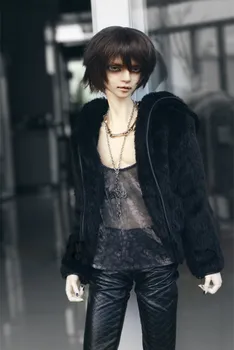 

BJD doll clothes black Short plush casual coat for 1/3 BJD DD SD SD17 Uncle doll clothes accessories