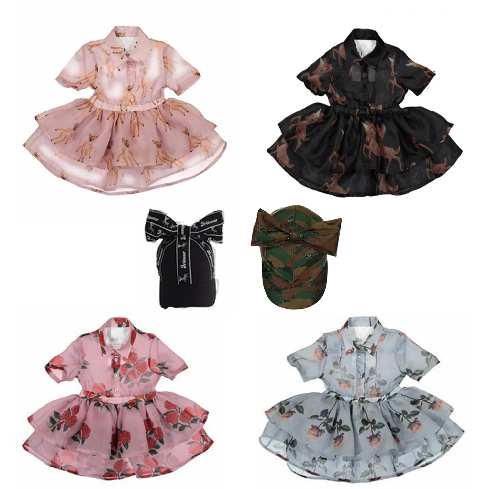 Girls Dress 2019 Summer StRafina CB tutu Baby Kids Flower Deer Princess Party Dresses for Girl Children Clothes Hat Vestido