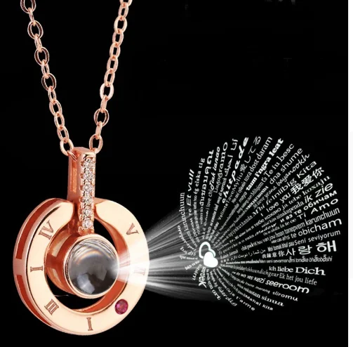 

Hot Sale 100 Languages I LOVE U Necklace with box Drop Shipping