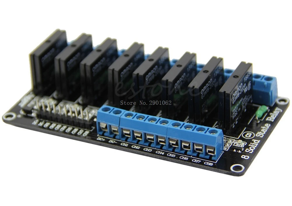 

5V 8 Channel Low Level Trigger Solid State Relay Module with Fuse 250V2A -B119