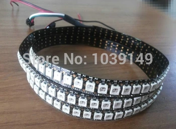 

New 1M Black PCB WS2811 Digital RGB LED Strip Light 144 Pixel LEDs 5050 RGB SMD WS2811 IC WS2812B IC Water Flash Color DC5V