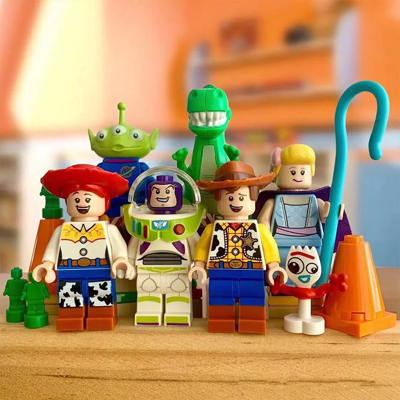 

Legoing Toy Story 4 Sheriff Woody Jessie And Buzz Lightyear Fairy princess duplo Building Blocks Toy Figures for children gift