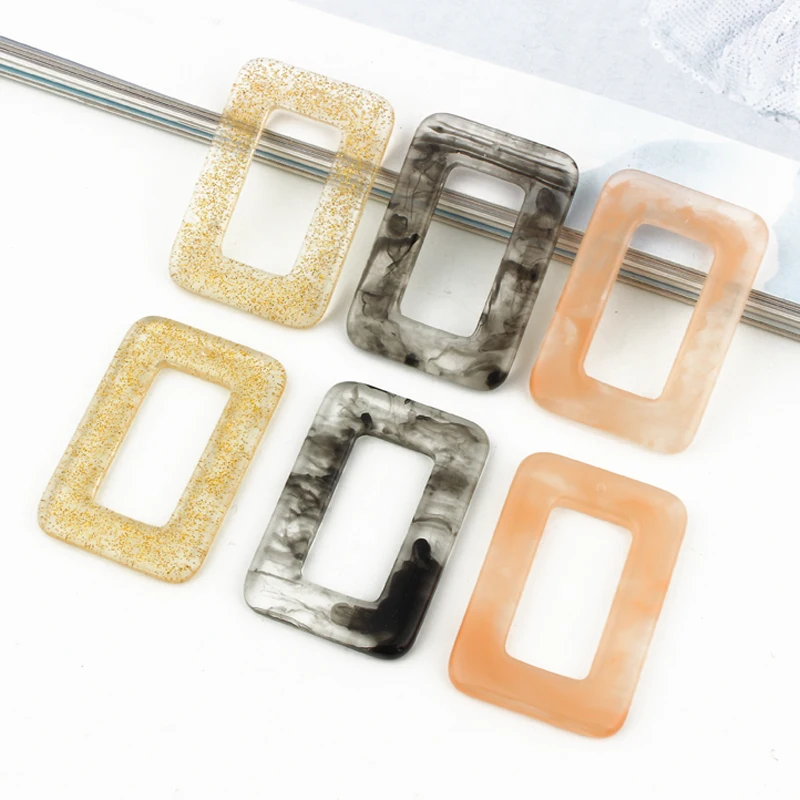 

5pcs Hollow Square Resin Jewelry Charms Eardrops Findings With Hole European Fashion Dangle Earring Pendientes Accessory F288
