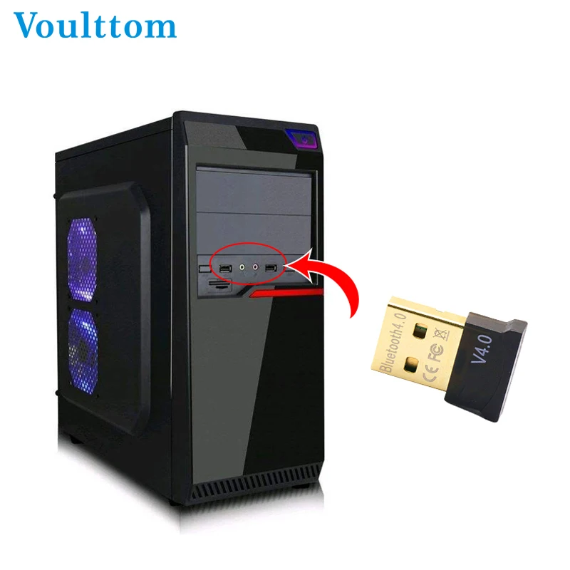 

Voulttom USB Bluetooth Adapter V4.0 Wireless Bluetooth Receiver Bluetooth Transmitter For Computer PC Speaker Earphone