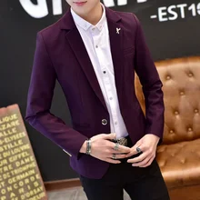 Осенний сезонный корейский стиль досуг молодой человек один длинный костюм Свободное пальто homme костюм китайский стиль синий