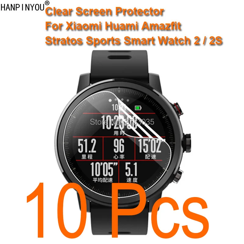 10 Pcs For Xiaomi Huami Amazfit Stratos Sports Smartwatch 2 2S Clear Glossy Screen Protector Protective Film (Not Tempered Glass